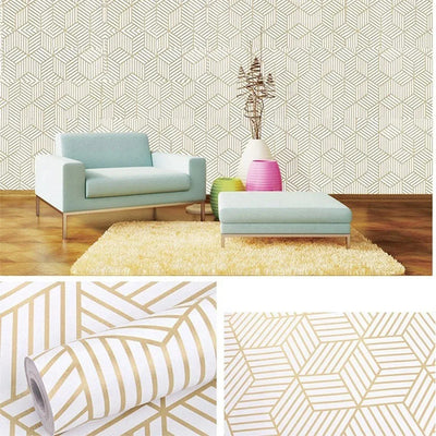 45cm Zelfklevend Geometrisch Behang – Waterdicht & Modern