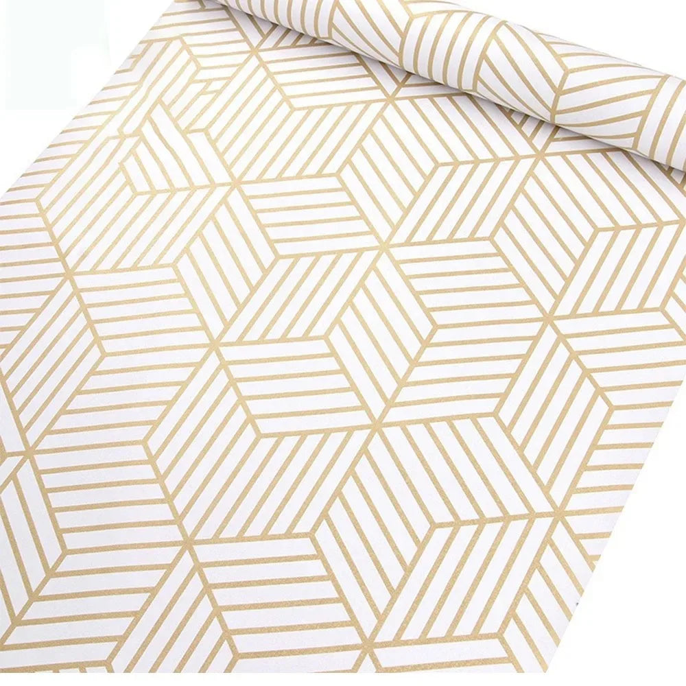 45cm Zelfklevend Geometrisch Behang – Waterdicht & Modern