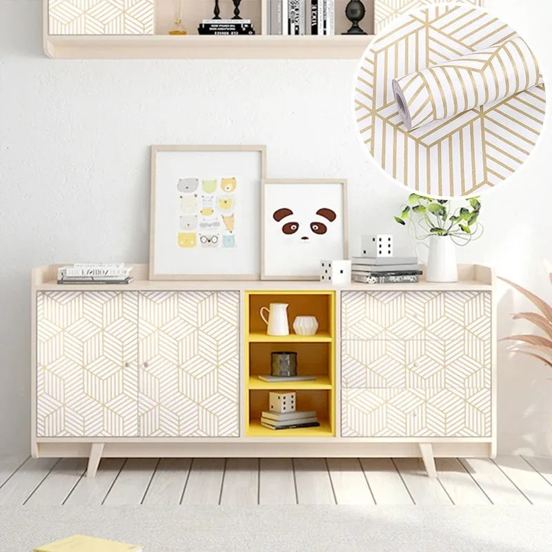 45cm Zelfklevend Geometrisch Behang – Waterdicht & Modern
