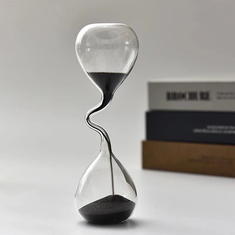 Curve Design Black Hourglass – Modern & Minimalistisch Zandloper Ornament