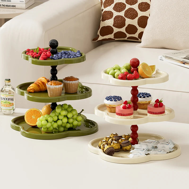 UFORU Luxe Fruit & Dessert Tray – Elegante Meerdere Lagen voor Snacks & Gebak