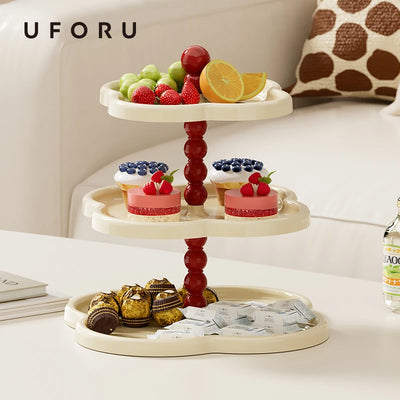 UFORU Luxe Fruit & Dessert Tray – Elegante Meerdere Lagen voor Snacks & Gebak