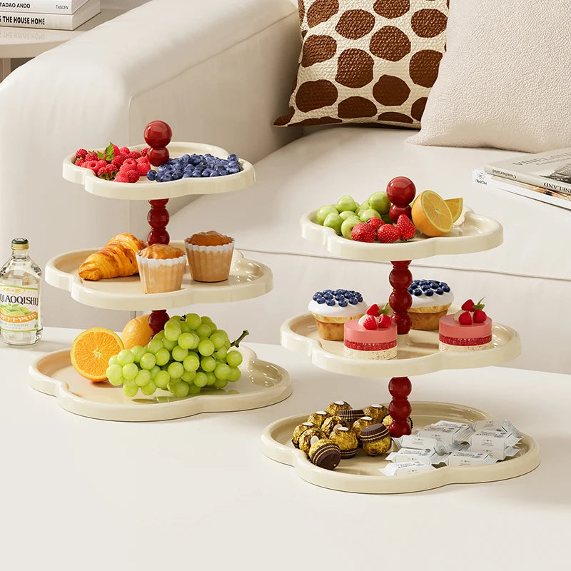 UFORU Luxe Fruit & Dessert Tray – Elegante Meerdere Lagen voor Snacks & Gebak