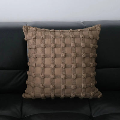 Brown Maillard Kussenhoes – Tijdloze Gestreepte Elegantie