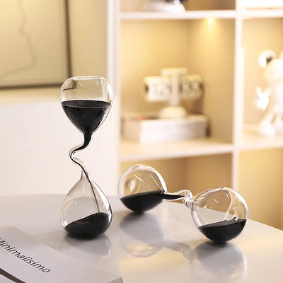 Curve Design Black Hourglass – Modern & Minimalistisch Zandloper Ornament